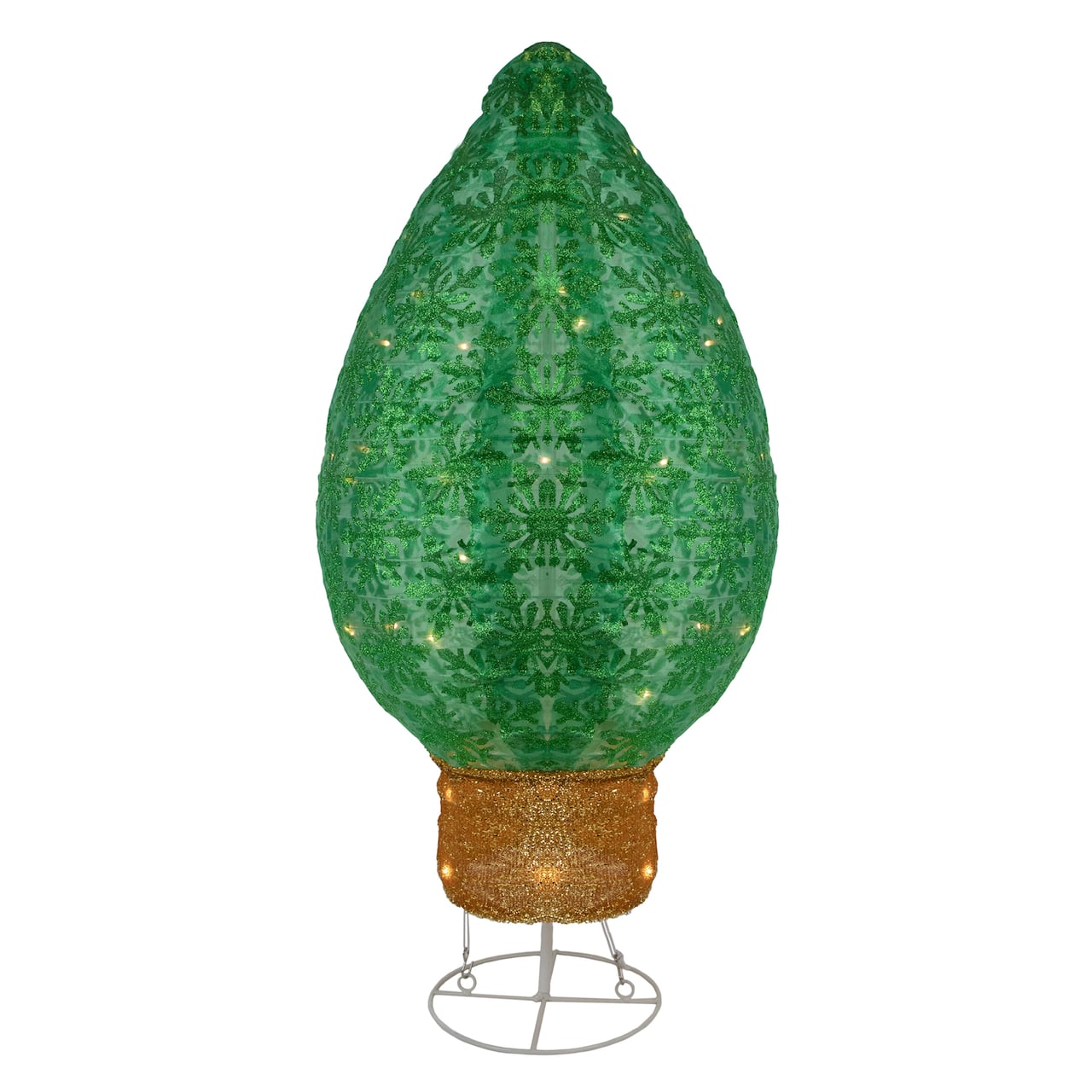 30" Green LED Lighted Retro Light Bulb Outdoor Christmas Decoration
